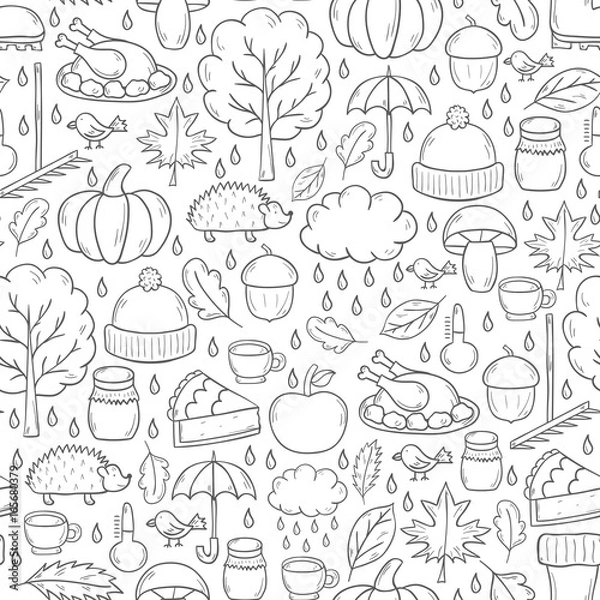 Obraz Vector cartoon hand drawn background
