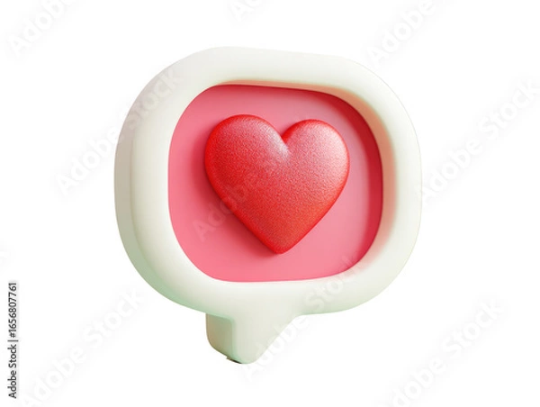 Fototapeta 3D speech bubble with a heart