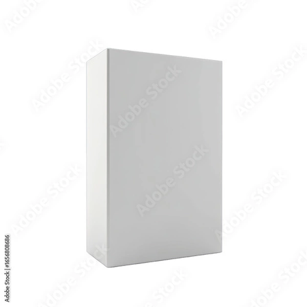 Fototapeta Blank white rectangular box against a black background.