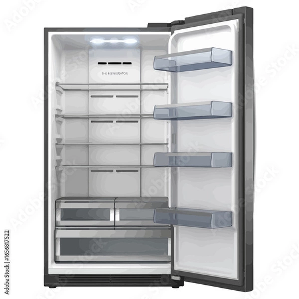 Obraz empty fridge on white background