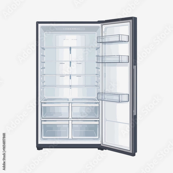 Obraz window with a refrigerator