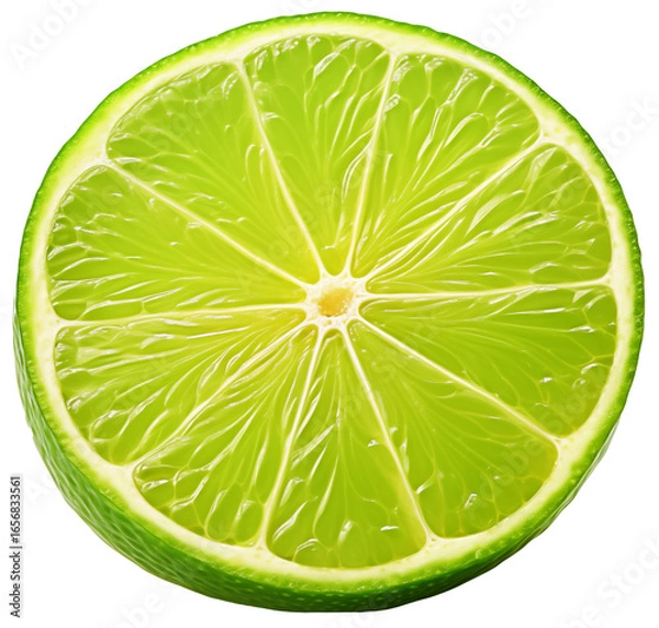 Obraz A slice of lime isolated background