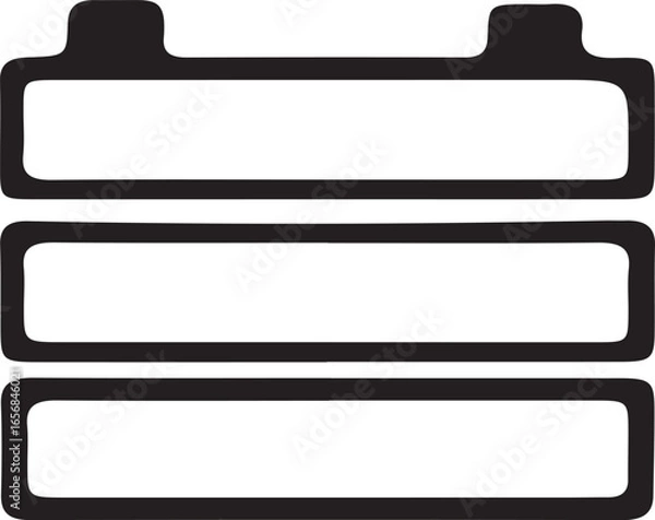 Obraz Bold Black Car Battery Icon: Simple, Clean Energy Graphic Design