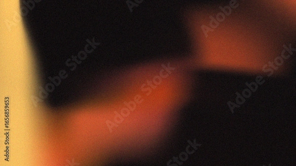 Obraz Abstract background grainy gradient red orange glowing shape, black backdrop banner poster header design, noise texture, copy space