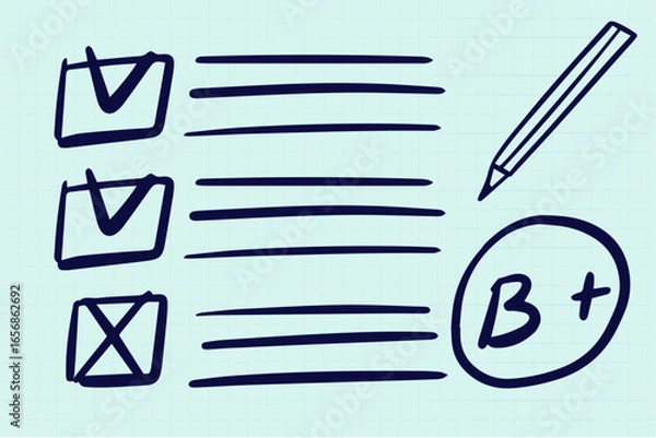 Obraz Multiple exam test school form