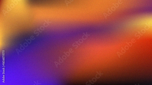 Obraz Vibrant rainbow, orange blue teal white psychedelic grainy gradient color flow wave on black background, music cover dance party poster design.