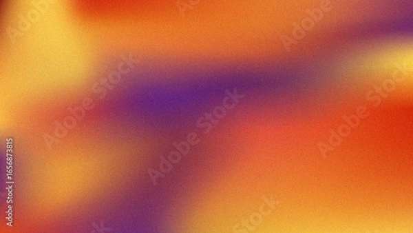 Obraz Vibrant rainbow, orange blue teal white psychedelic grainy gradient color flow wave on black background, music cover dance party poster design.