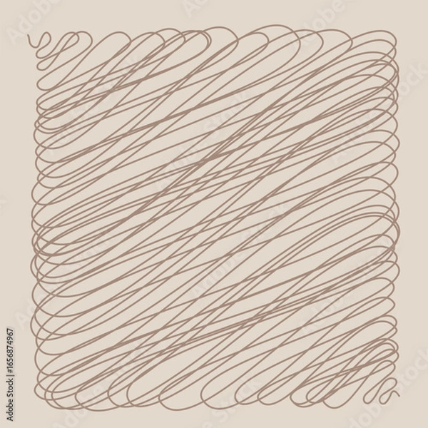 Fototapeta Hand drawn abstract beige background of doodle strokes