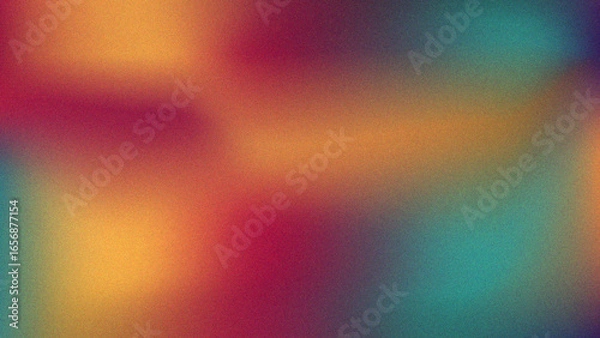 Obraz Vibrant rainbow, orange blue teal white psychedelic grainy gradient color flow wave on black background