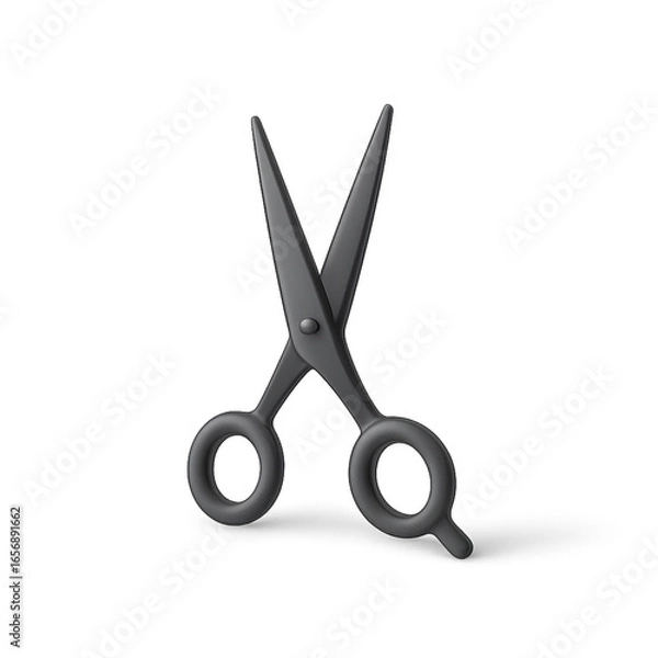 Fototapeta Scissors icon 3d render concept of pair of scissors icon vector illustration