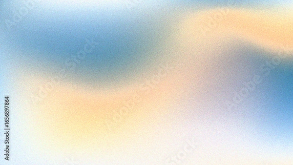 Obraz Dark blue beige grainy gradient background glowing light dark backdrop, noise texture effect banner header poster design
