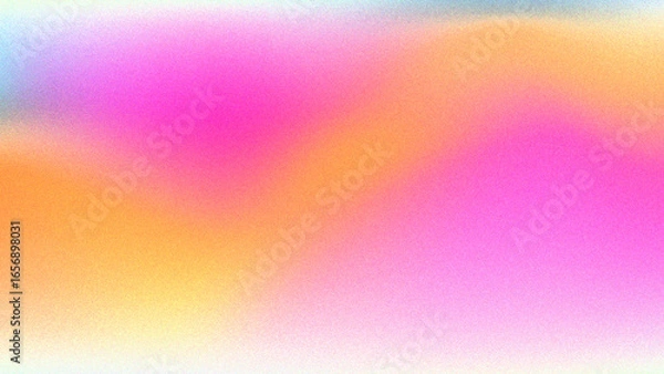 Obraz Vibrant rainbow, orange blue teal white psychedelic grainy gradient color flow wave on black background, music cover dance party poster design.