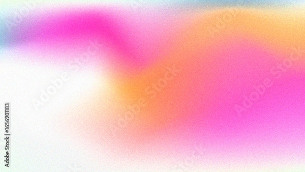 Obraz Vibrant rainbow, orange blue teal white psychedelic grainy gradient color flow wave on black background, music cover dance party poster design.