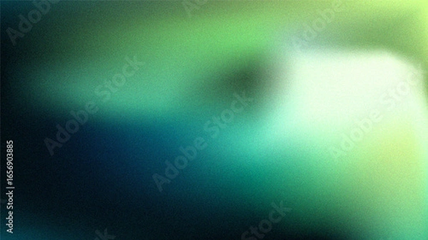Obraz Blue green grainy color gradient background noise textured glowing vibrant cover header poster design