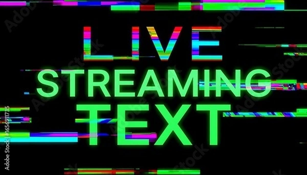 Obraz Vibrant text overlay with distorted lines.