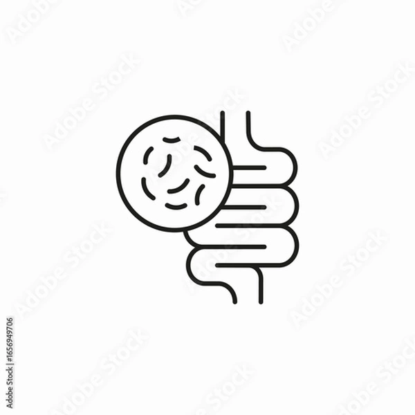 Obraz gut bacteria microbiome icon sign vector