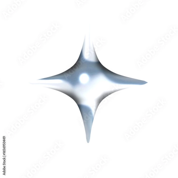 Fototapeta 3d render of aura shape with bright metallic texture