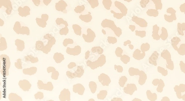 Fototapeta Neutral Leopard Print Texture: Beige Spots on Creamy Background