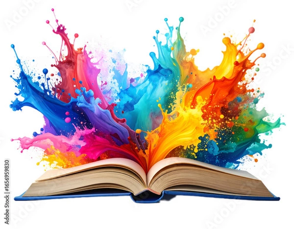 Obraz open book with rainbow colors
