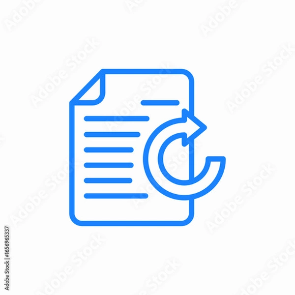 Fototapeta refresh document icon sign vector
