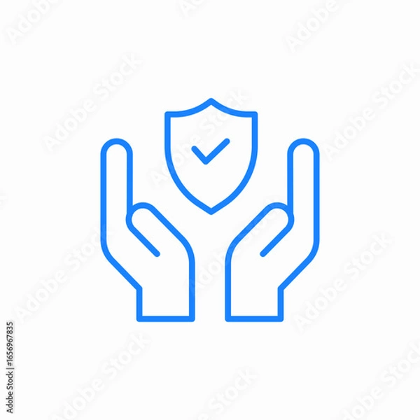 Fototapeta ensuring protection guarantees safety and reliability icon sign vector