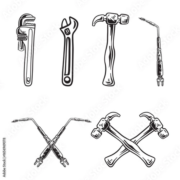 Obraz construction tools vector set 