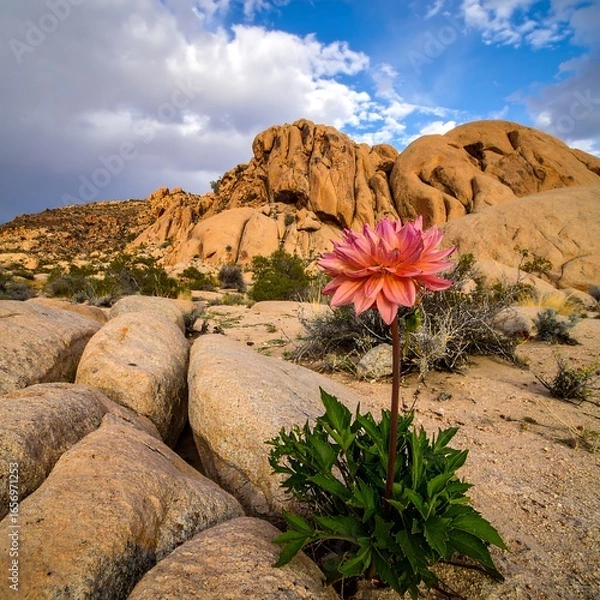 Obraz Desert flower amidst rocks