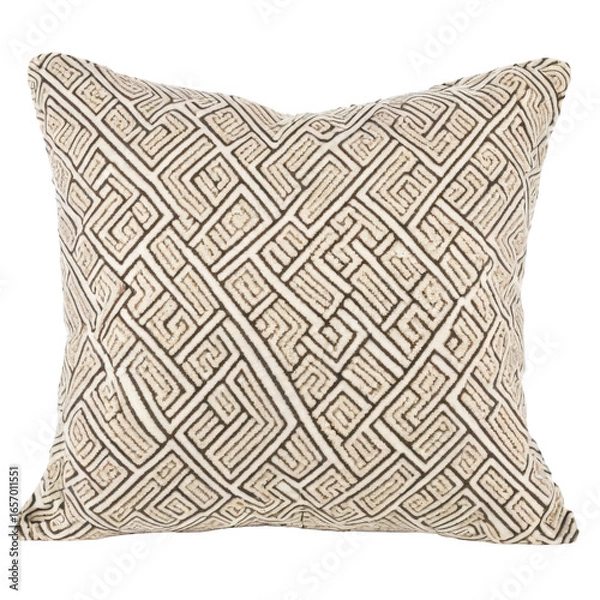 Obraz Decorative Throw Pillow with Intricate Geometric Pattern Design