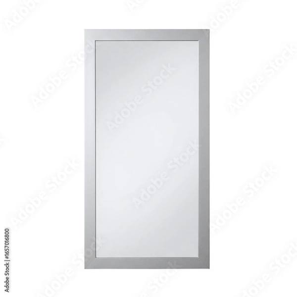 Fototapeta Modern silver framed rectangular wall mirror