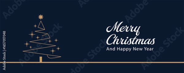 Obraz Elegant Minimalist Christmas and New Year Greeting Card Design