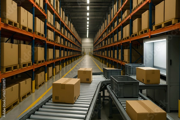 Obraz warehouse with boxes