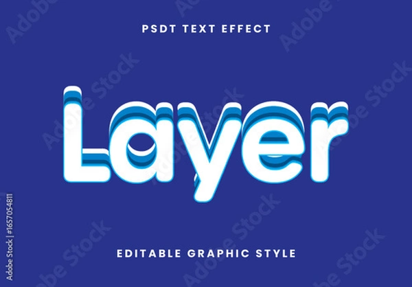 Fototapeta White And Blue Layered Bold Font Classic Text Effect