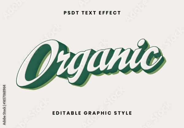 Fototapeta White And Green Healthy Font Script Bold 3D Text Effect