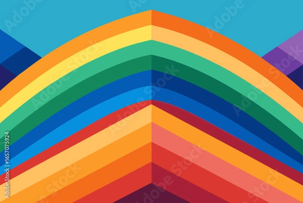 Obraz Vibrant Rainbow Arch Abstract Art Colorful Geometric Design