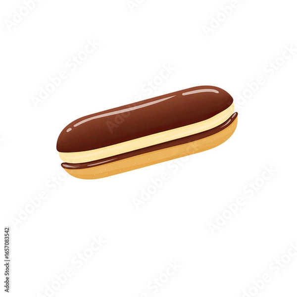 Fototapeta flat-style chocolate éclair floating in the air
