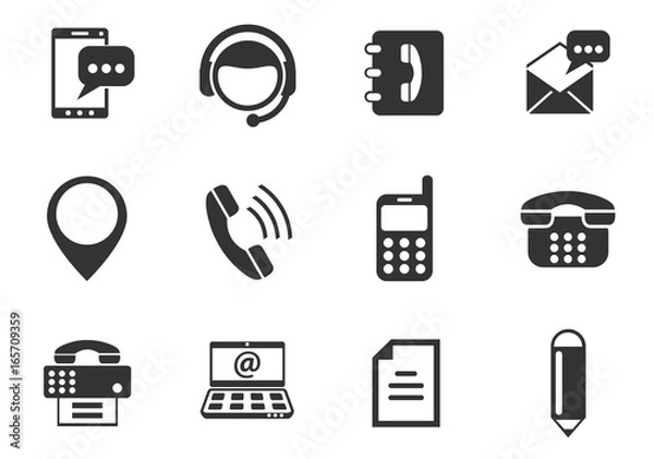 Obraz contact us icon set