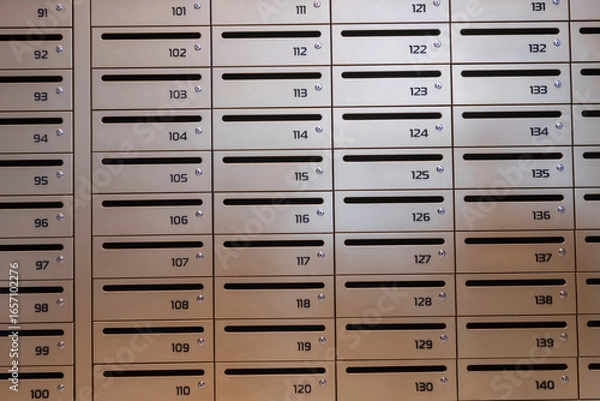 Fototapeta Mailboxes for letters. Modern mailboxes with numbers