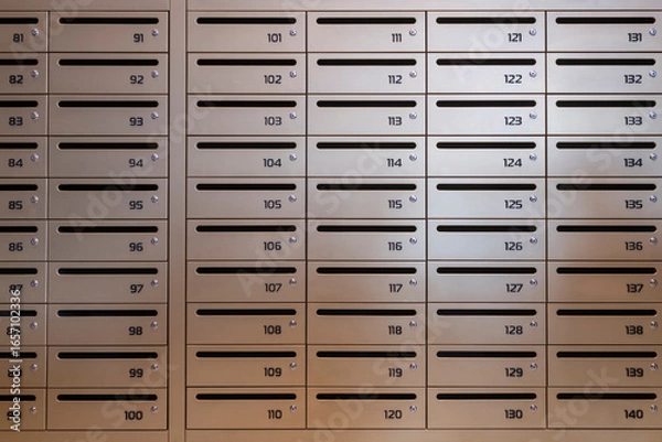 Fototapeta Mailboxes for letters. Modern mailboxes with numbers