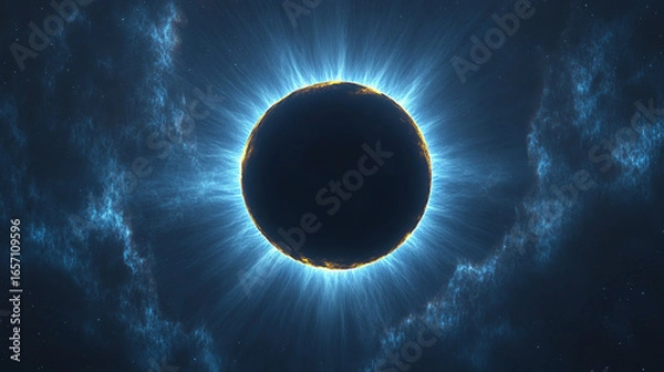 Obraz Cosmic eclipse in swirling nebulae