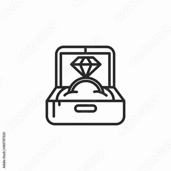 Obraz ring box icon sign vector