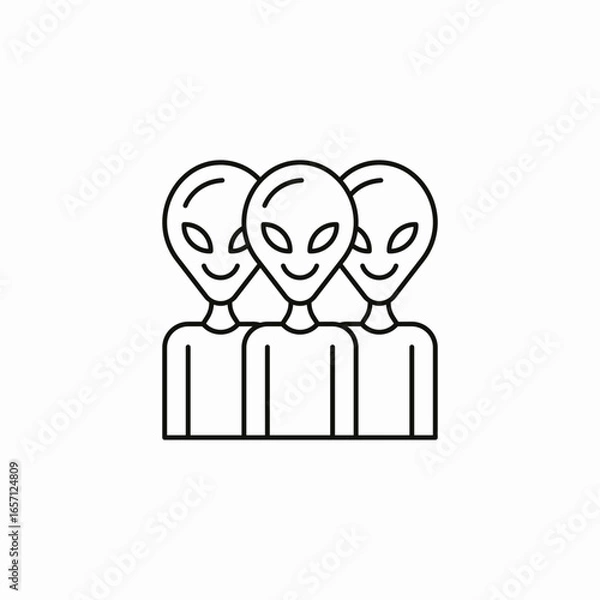 Obraz three aliens icon sign vector