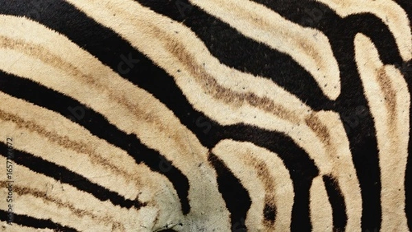 Obraz Close-up of zebra body showing only black and white stripes, abstract wildlife pattern in natural habitat, African savanna details, texture and beauty of nature captured, harmony of wild animals