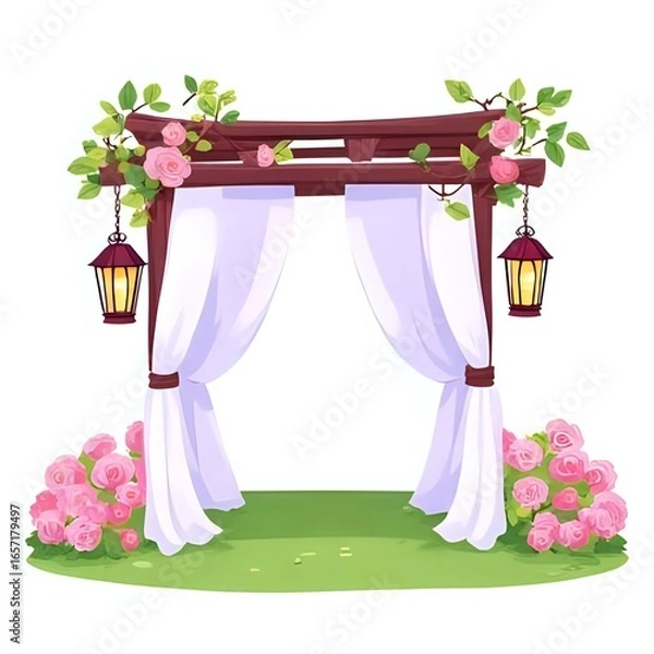 Fototapeta window with flowers