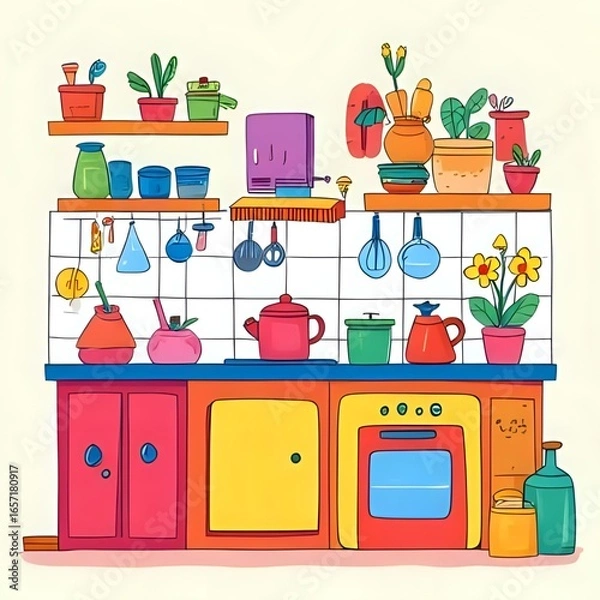 Fototapeta kitchen furniture set