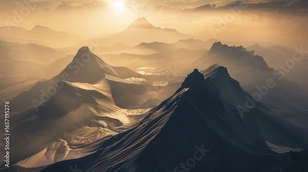 Obraz sunset in the mountains