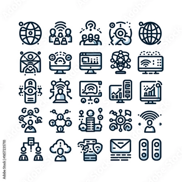 Fototapeta Set of network icons