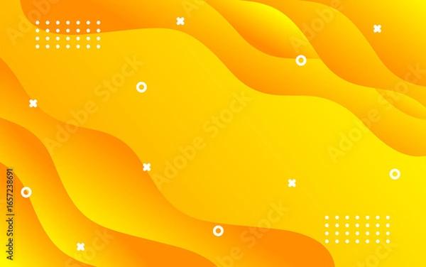 Fototapeta abstract background with a gradient of yellow and orange. background has a wavy pattern.