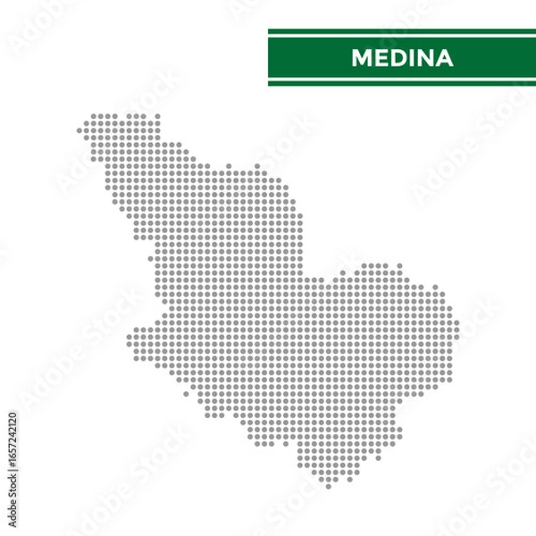 Fototapeta Dotted map of Medina Province in Saudi Arabia