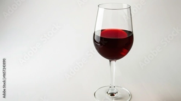 Fototapeta Elegant Wine Still Life: Crystal Glasses and Bottles Against Monochrome Backdrops