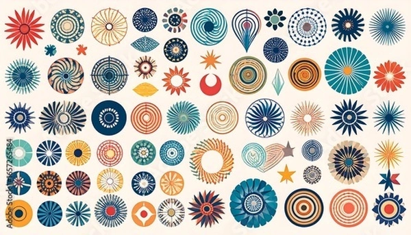 Fototapeta Colorful circular design elements